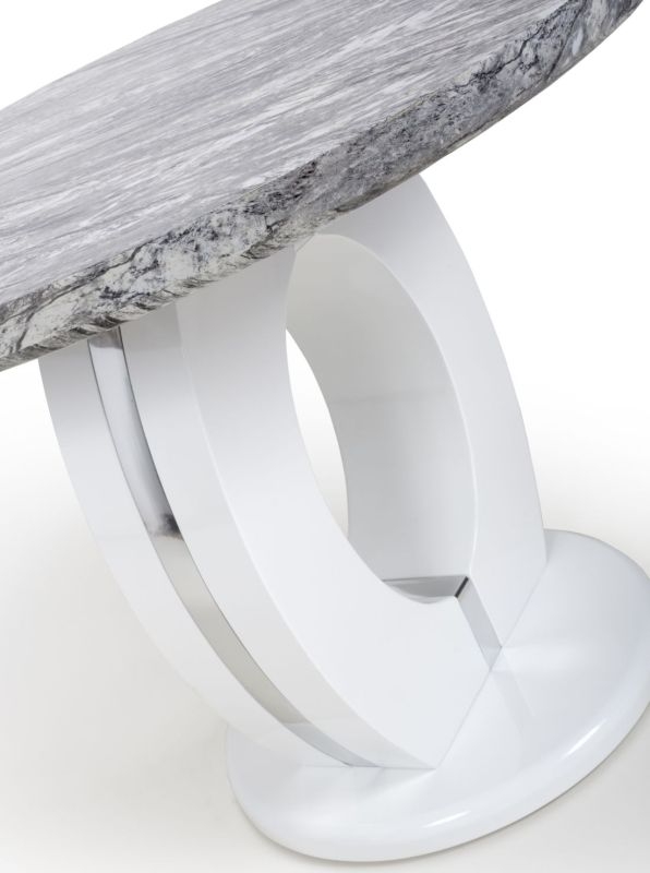 Product photograph of Neptune Round Marble Effect Grey White Dining Table from Choice Furniture Superstore.