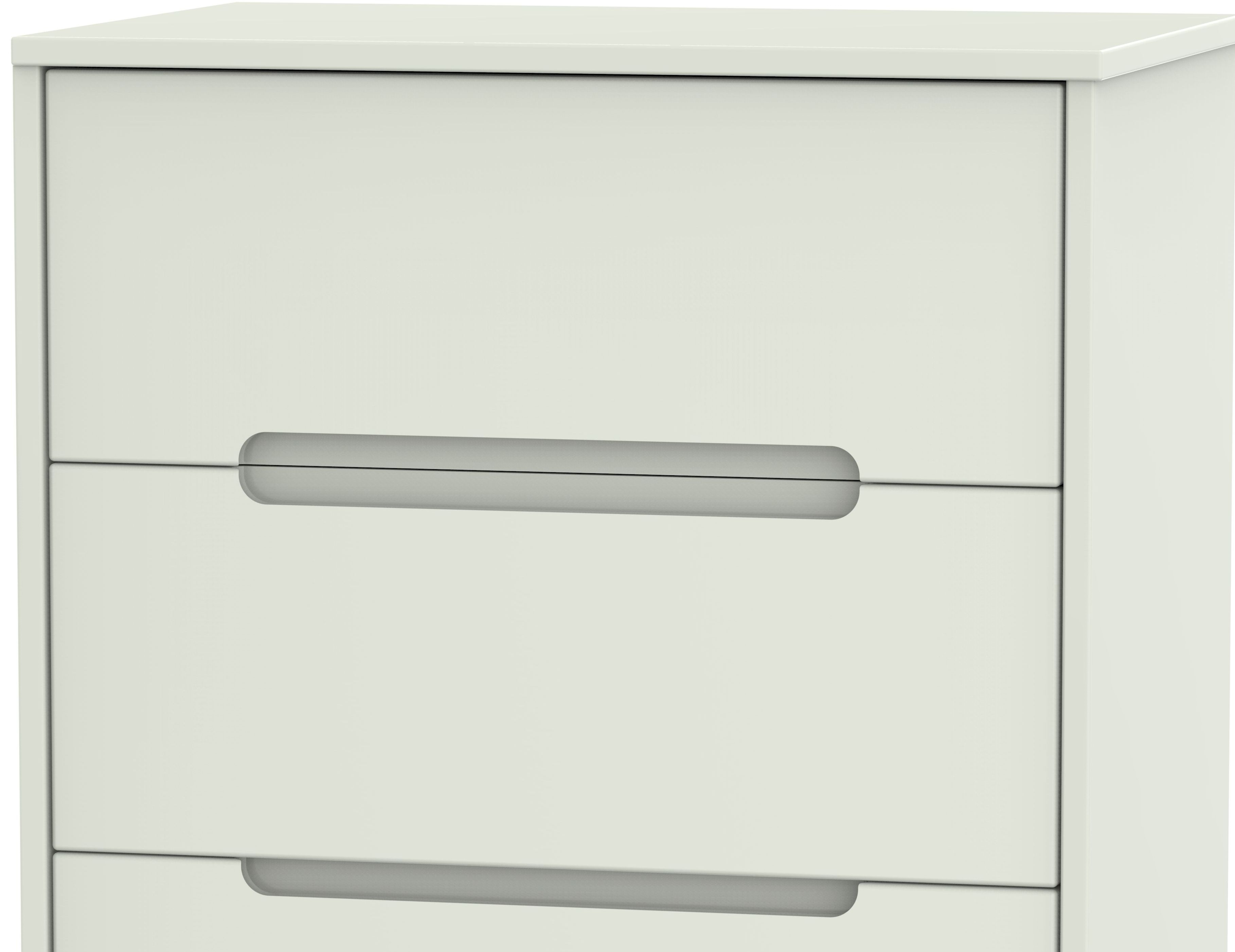 Product photograph of Monaco Cashmere Matt 3 Drawer Beside Cabinet from Choice Furniture Superstore.
