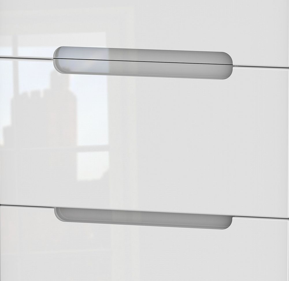 Product photograph of Monaco White Gloss 3 Drawer Beside Cabinet from Choice Furniture Superstore.