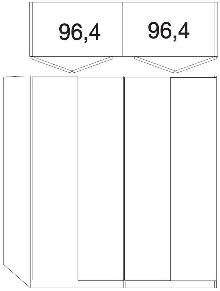 Product photograph of Wiemann Kansas 4 Door Bi-fold Wardrobe In White Glass from Choice Furniture Superstore.