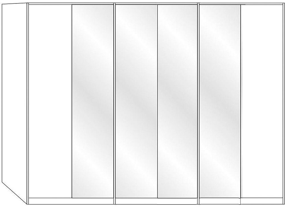 Product photograph of All In 6 Door Wardrobe In Pebble Grey And White Glass - W 300cm from Choice Furniture Superstore.