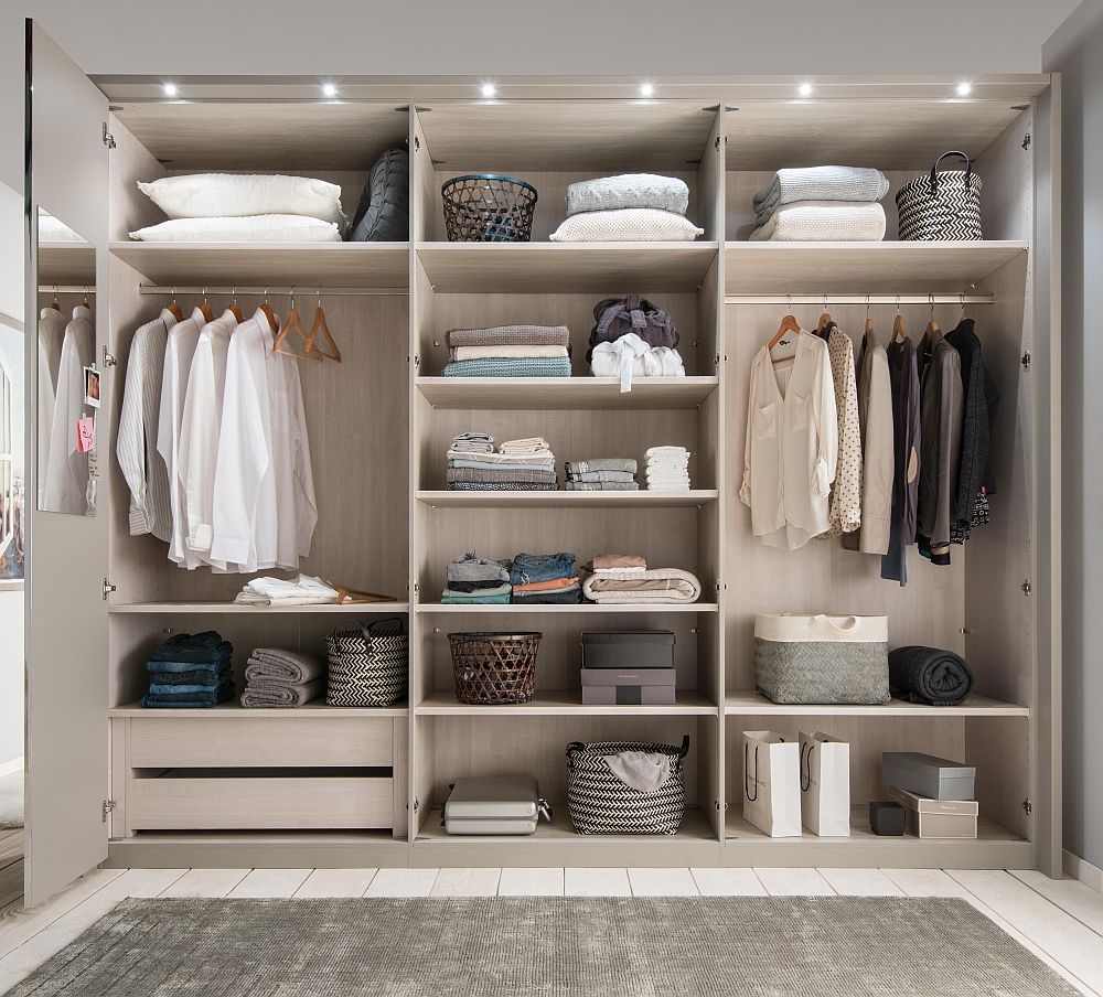 Product photograph of All In 6 Door Wardrobe In Pebble Grey And White Glass - W 300cm from Choice Furniture Superstore.