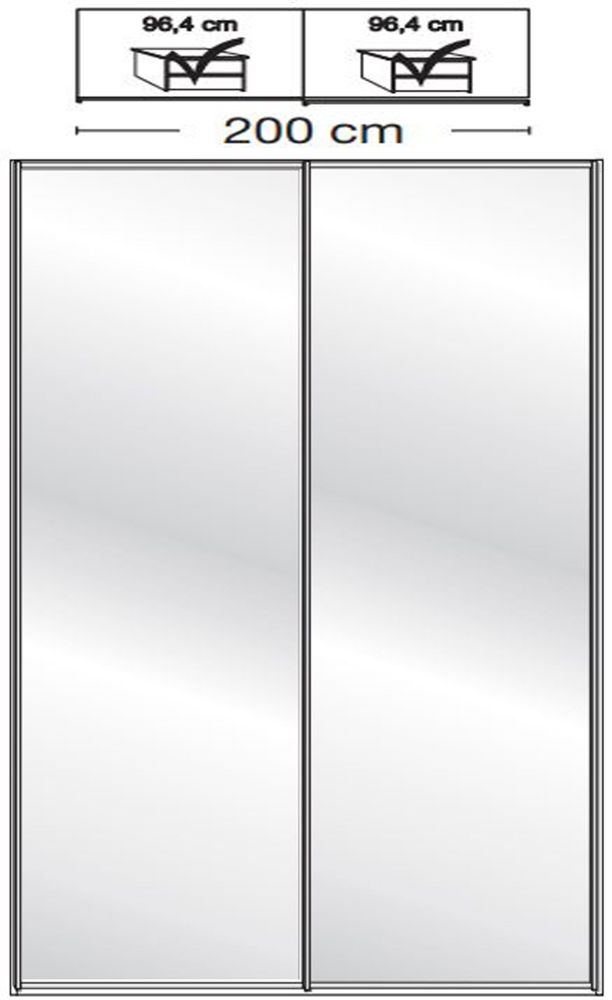 Product photograph of Miami2 2 Door All Mirror Sliding Wardrobe In Holm Oak - W 200cm from Choice Furniture Superstore.