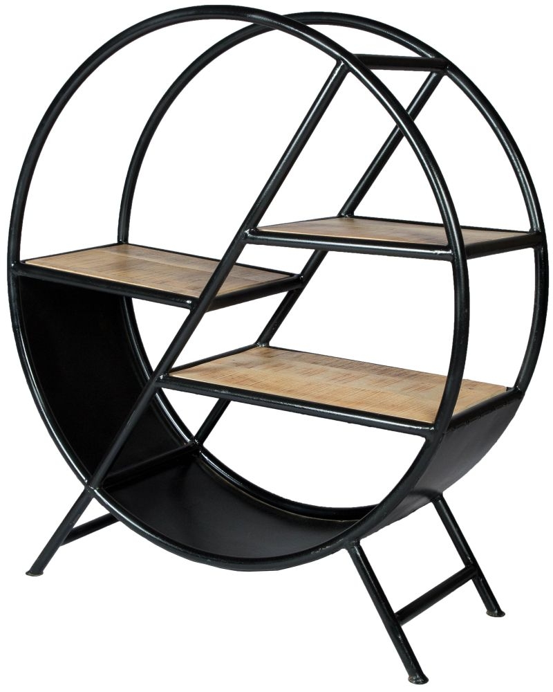 Product photograph of Cosmo Industrial Style Metal Round Shelving Unit from Choice Furniture Superstore.