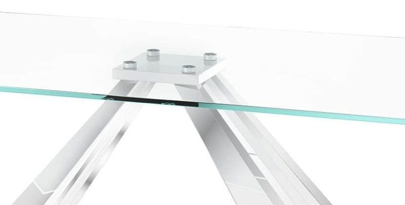 Product photograph of Eldon Dining Table - Glass And Chrome from Choice Furniture Superstore.