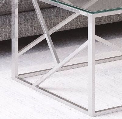 Product photograph of Lewis Glass And Chrome Coffee Table from Choice Furniture Superstore.