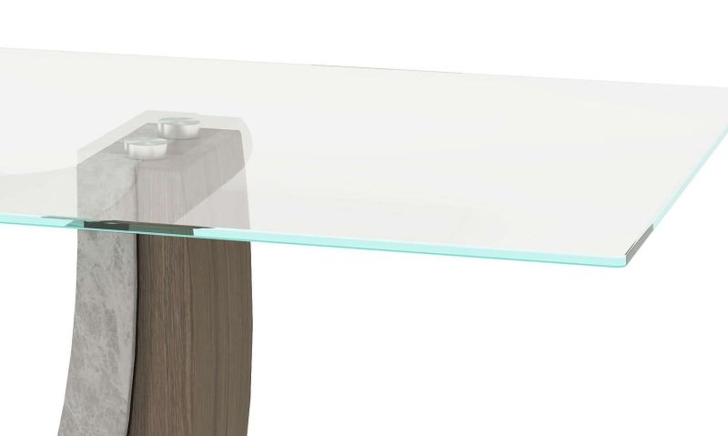 Product photograph of Hedley Dining Table - Walnut And Glass from Choice Furniture Superstore.