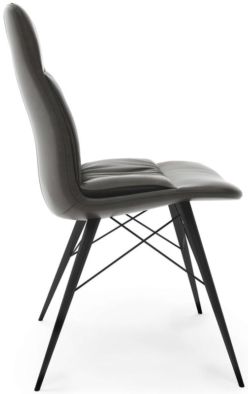 Product photograph of Falcon Antique Grey Faux Leather Dining Chair Sold In Pairs from Choice Furniture Superstore.