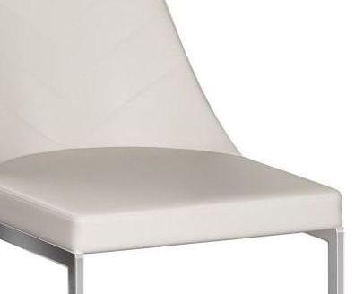 Product photograph of 2 X Mia Cream Faux Leather Cantilever Dining Chair With Chrome Base from Choice Furniture Superstore.