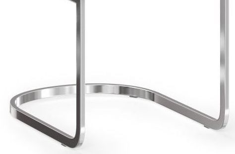 Product photograph of 2 X Mia Cream Faux Leather Cantilever Dining Chair With Chrome Base from Choice Furniture Superstore.