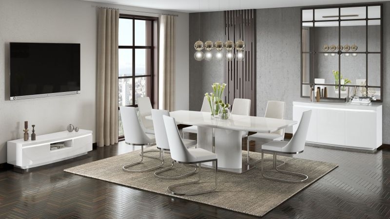 Product photograph of 2 X Mia Cream Faux Leather Cantilever Dining Chair With Chrome Base from Choice Furniture Superstore.