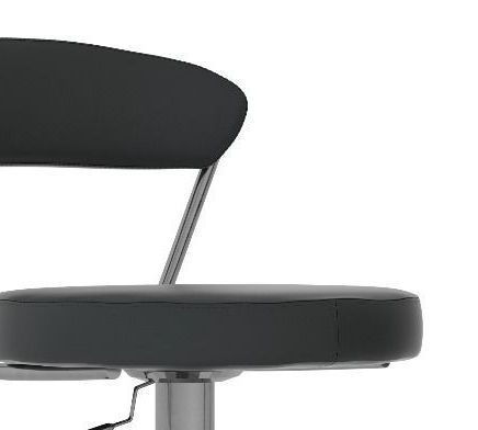 Product photograph of Set Of 2 Gino Black Faux Leather Adjustable Swivel Barstool With Back from Choice Furniture Superstore.