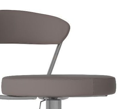 Product photograph of Set Of 2 Gino Taupe Faux Leather Adjustable Swivel Barstool With Back from Choice Furniture Superstore.