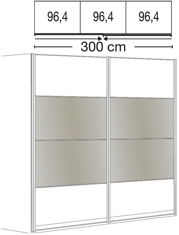 Product photograph of Limara Sliding Wardrobe In Pebble Grey And Line 2 And 3 In Pebble Grey Glass - W 300cm from Choice Furniture Superstore.