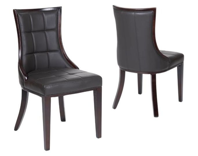 Product photograph of Paris Brown Dining Chair Leather - Faux Pu With Brown Legs And High Gloss Side Trims from Choice Furniture Superstore.