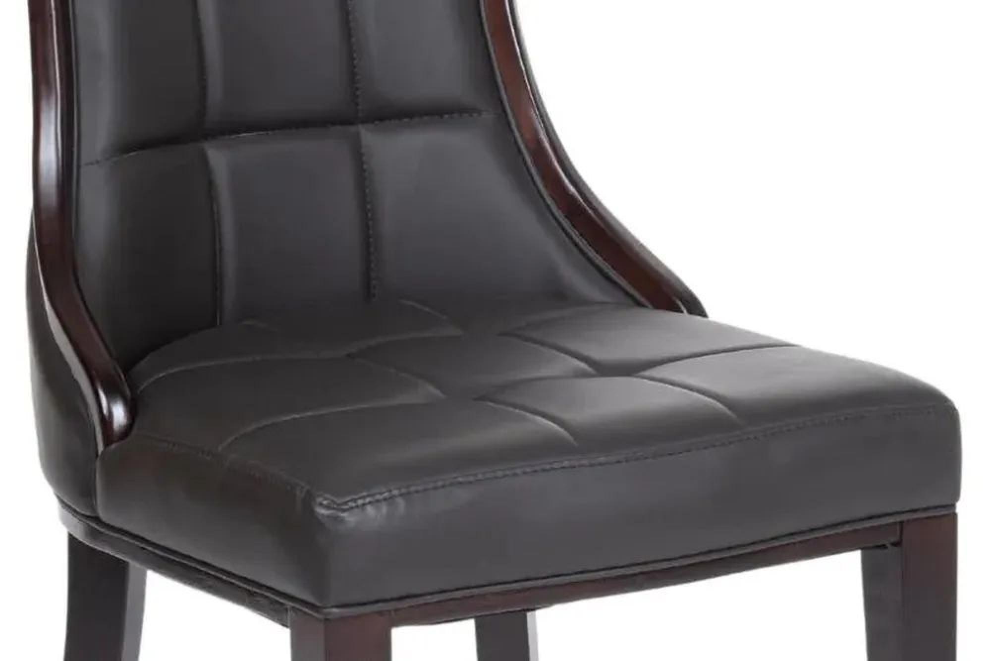 Product photograph of Paris Brown Leather Dining Chair With Brown Legs from Choice Furniture Superstore.