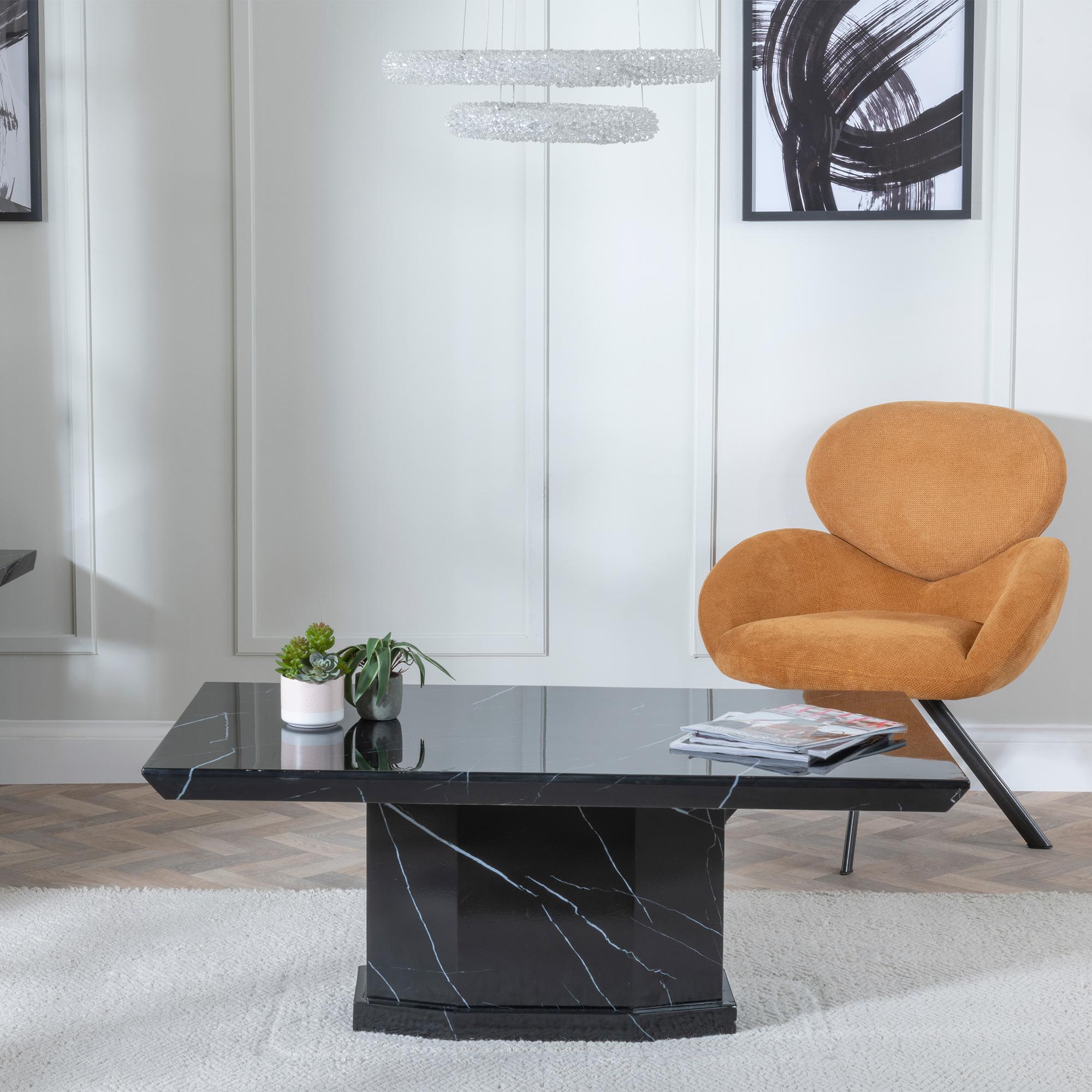 Product photograph of Naples Black Marble Coffee Table from Choice Furniture Superstore.