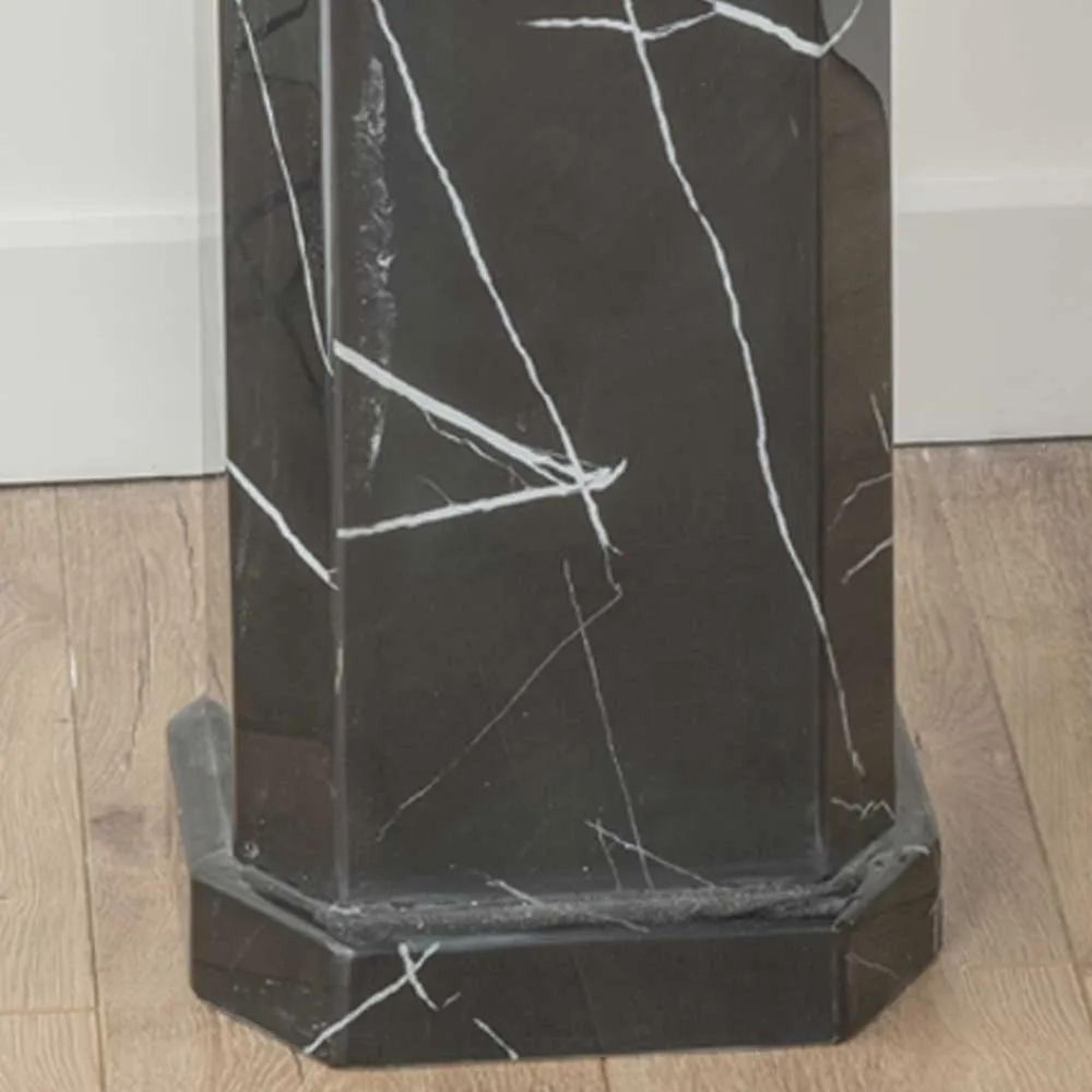 Product photograph of Naples Black Marble Side Table from Choice Furniture Superstore.