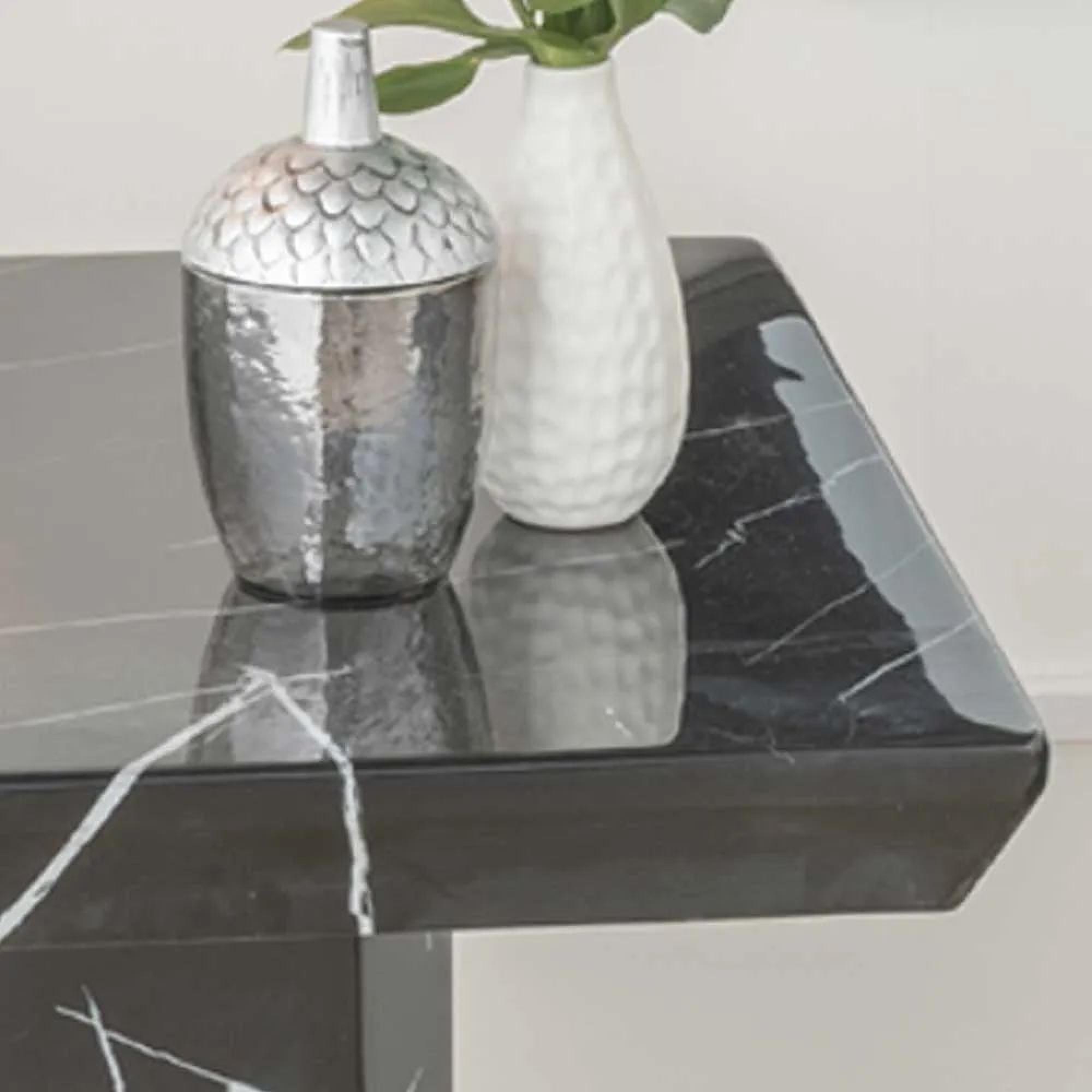 Product photograph of Naples Black Marble Side Table from Choice Furniture Superstore.