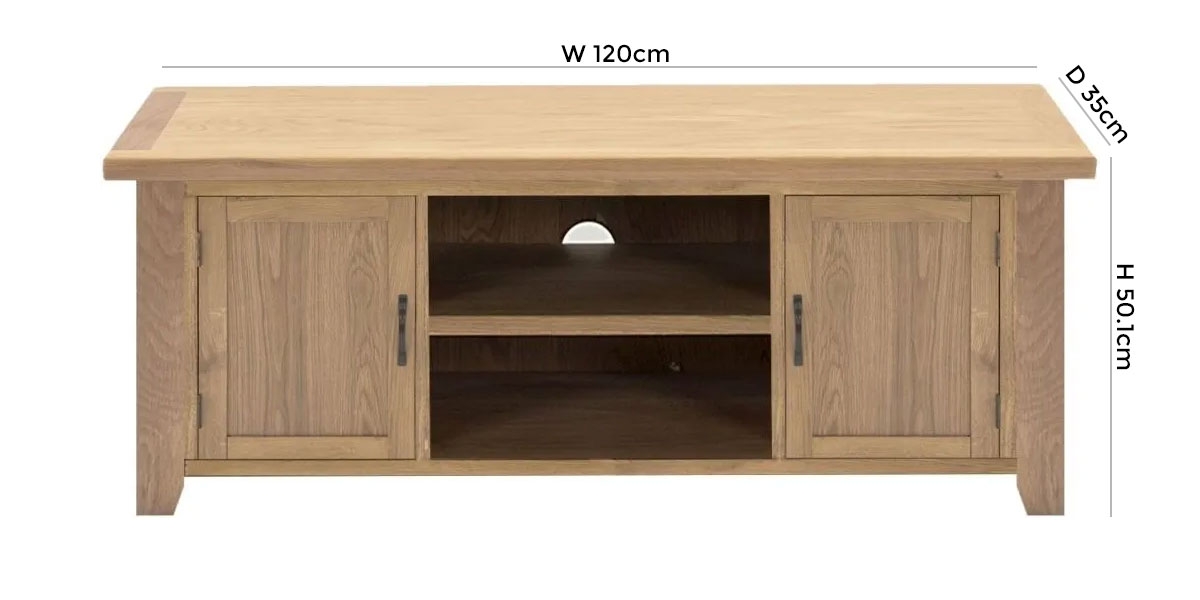 Product photograph of Vida Living Ramore Oak Large Tv Unit from Choice Furniture Superstore.