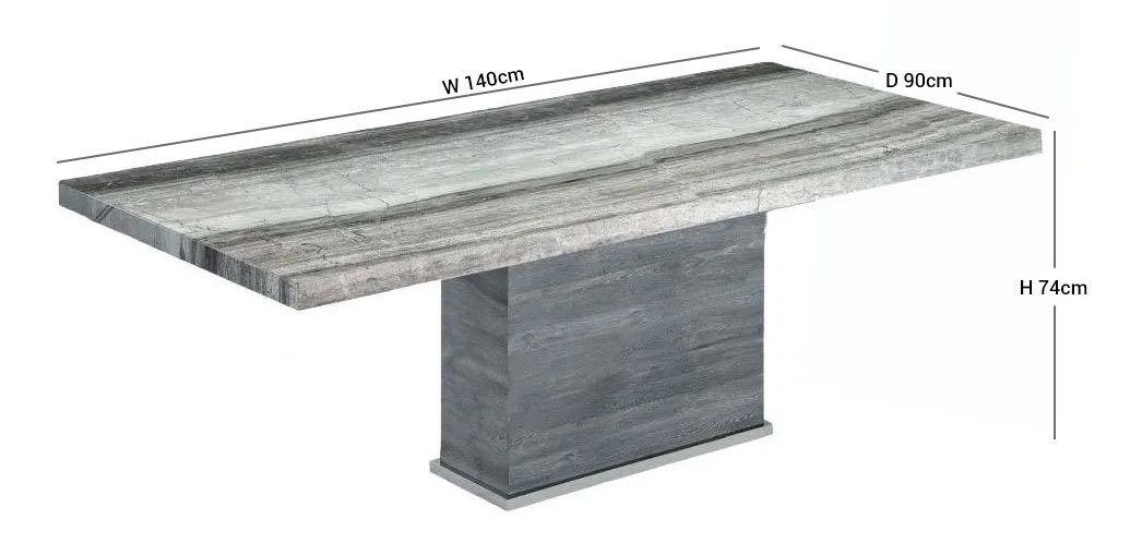 Product photograph of Stone International Saturn Extra Light Dining Table - Marble And Polished Stainless Steel from Choice Furniture Superstore.