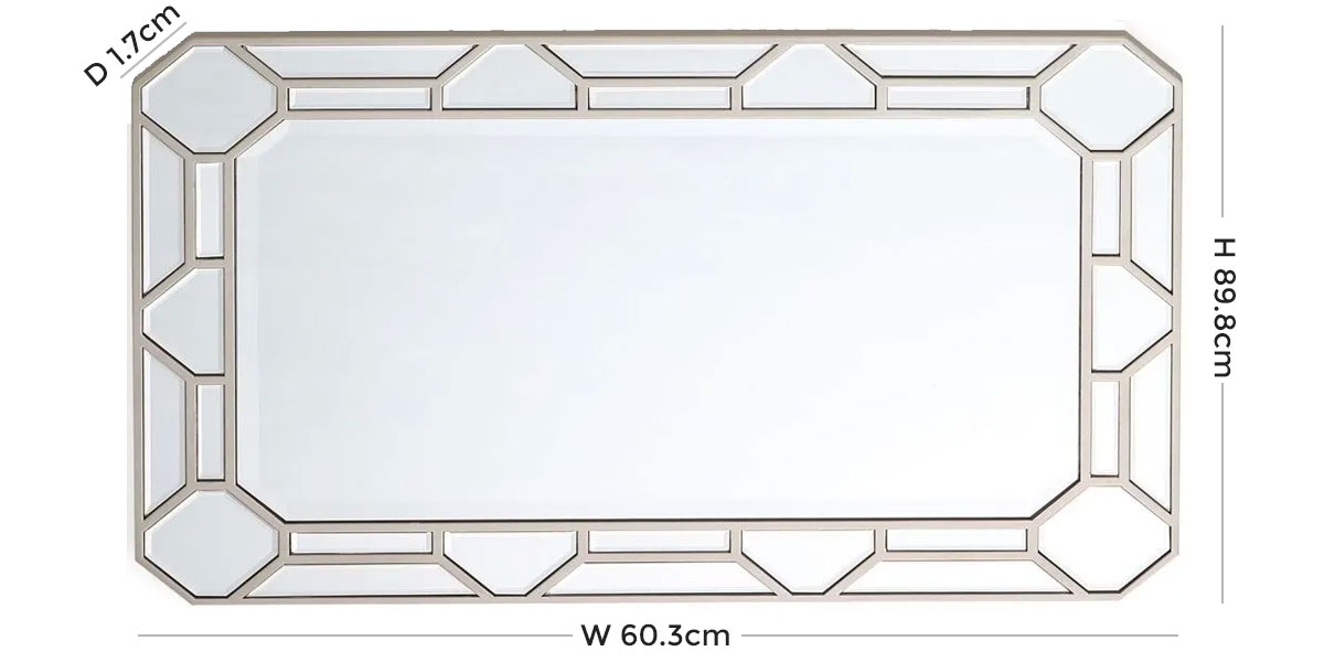 Product photograph of Vida Living Rosa Geometric Rectangular Mirror from Choice Furniture Superstore.