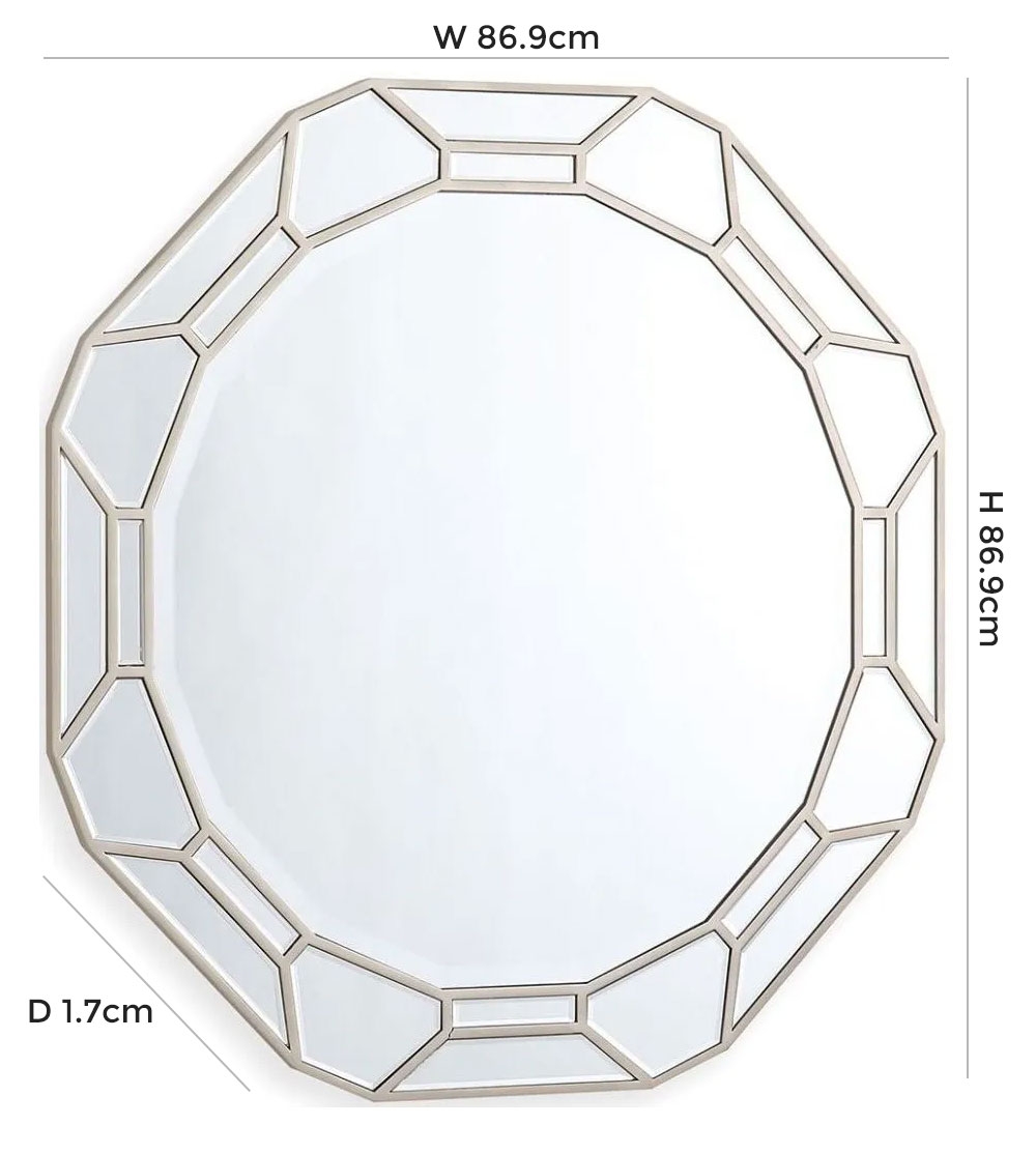 Product photograph of Vida Living Rosa Geometric Round Mirror from Choice Furniture Superstore.