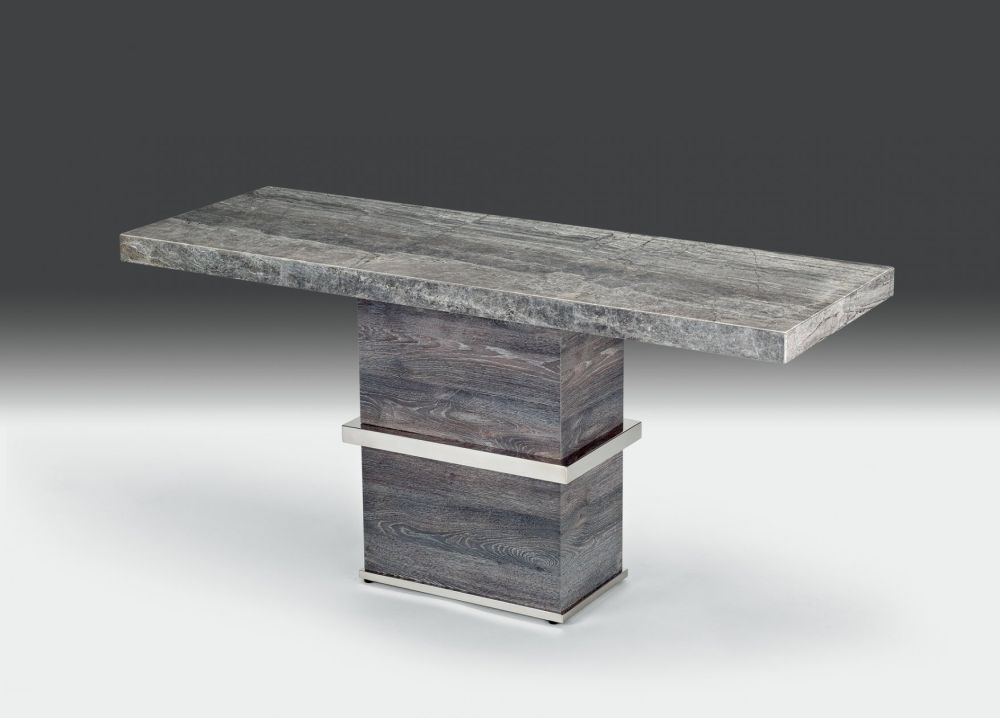Product photograph of Stone International Saturn Light Occasional Tables - Marble And Polished Stainless Steel from Choice Furniture Superstore.