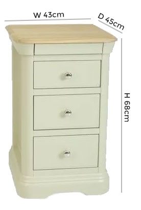 Product photograph of Tch Cromwell Bedside Chest - Oak And Painted from Choice Furniture Superstore.
