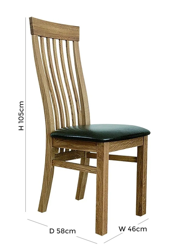 Product photograph of Tch Windsor Oak Swell Leather Seat Dining Chair Sold In Pairs from Choice Furniture Superstore.