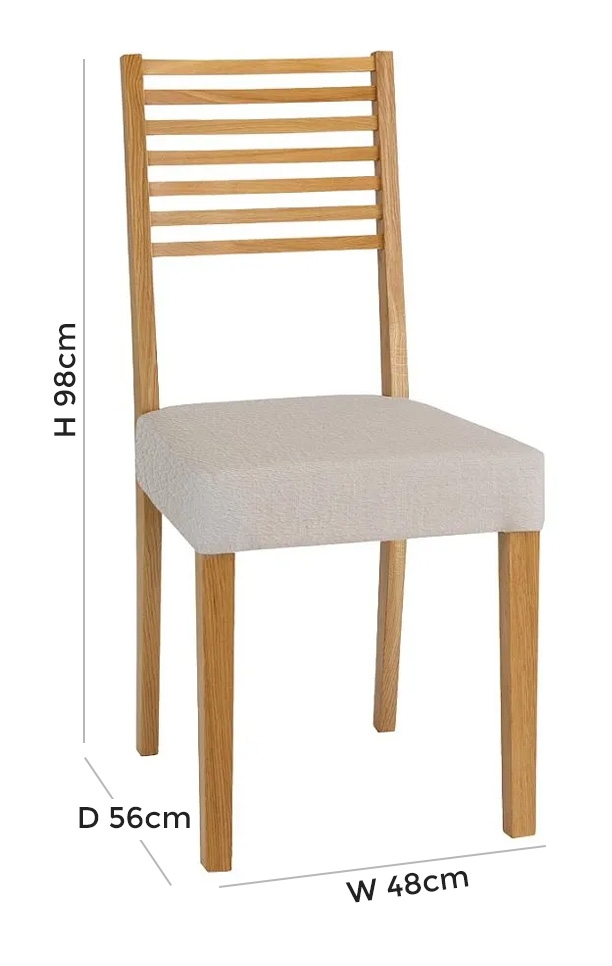 Product photograph of Tch Windsor Oak Ladder Back Leather Seat Dining Chair Sold In Pairs from Choice Furniture Superstore.