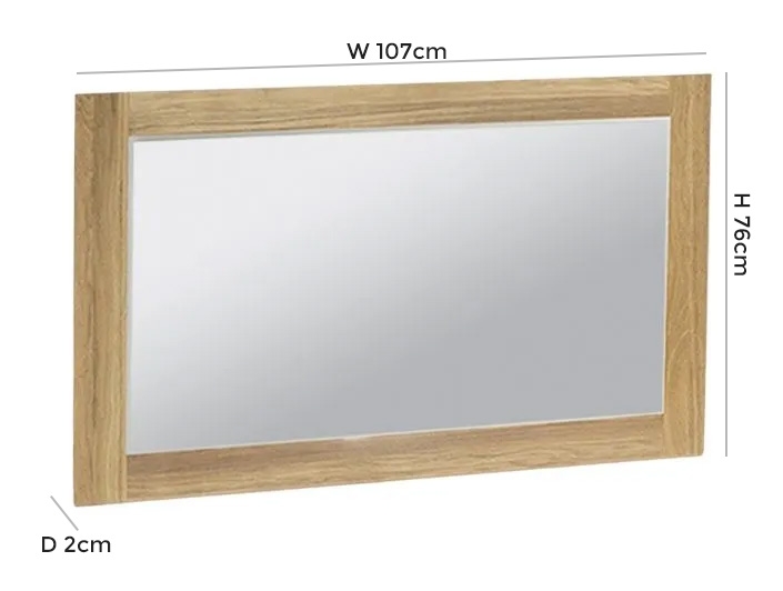 Product photograph of Tch Windsor Oak Wall Mirror from Choice Furniture Superstore.