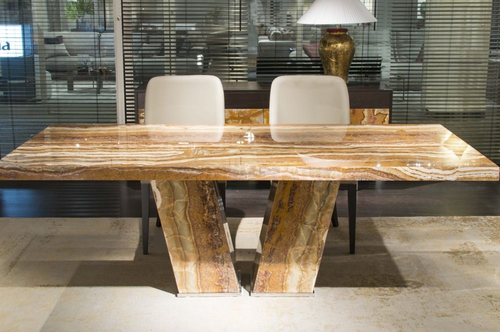 Product photograph of Stone International Vertigo Marble Dining Table from Choice Furniture Superstore.
