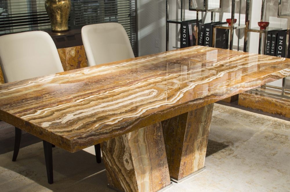Product photograph of Stone International Vertigo Marble Dining Table from Choice Furniture Superstore.