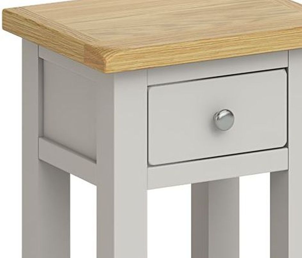 Product photograph of Guilford Grey 1 Drawer Lamp Table from Choice Furniture Superstore.