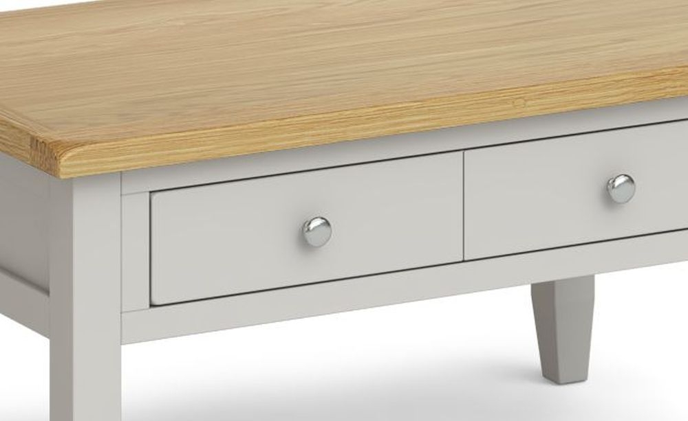 Product photograph of Cross Country Grey And Oak Coffee Table Storage With 2 Drawers from Choice Furniture Superstore.