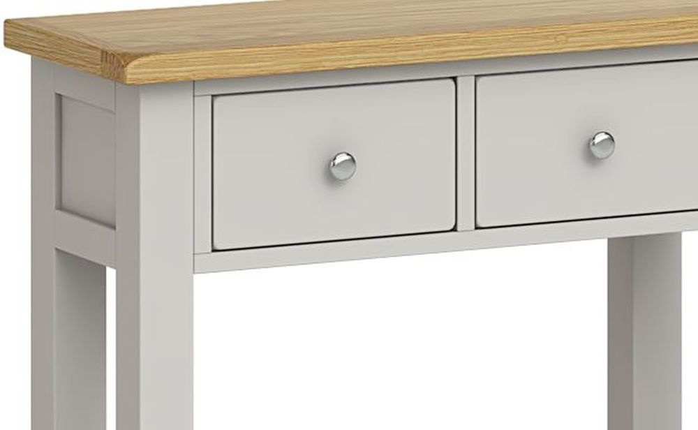 Product photograph of Cross Country Grey And Oak Console Table 2 Drawers Hallway from Choice Furniture Superstore.