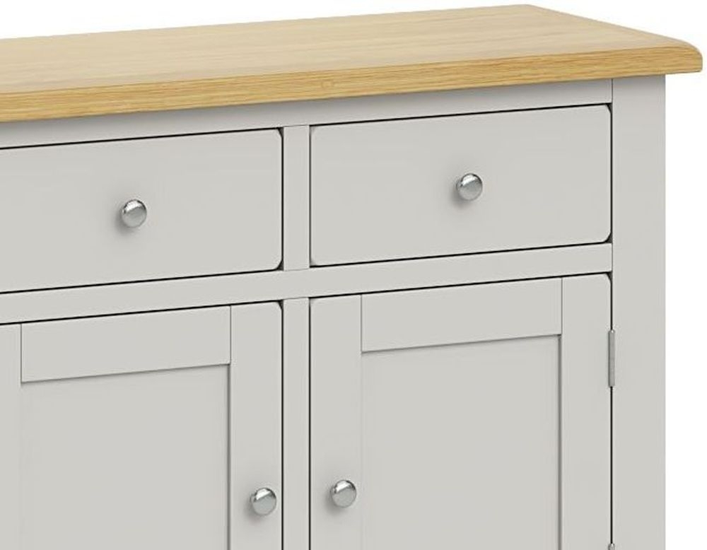 Product photograph of Guilford Country Grey And Oak Small Sideboard With 2 Doors And 2 Drawers from Choice Furniture Superstore.