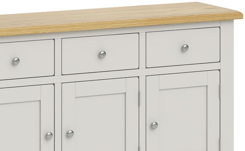 Product photograph of Cross Country Grey And Oak Large Sideboard With 3 Doors And 3 Drawers from Choice Furniture Superstore.