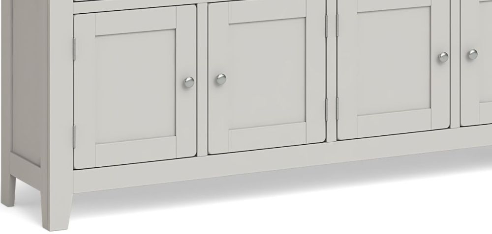 Product photograph of Guilford Country Grey And Oak Extra Large Sideboard With 4 Doors And 4 Drawers from Choice Furniture Superstore.