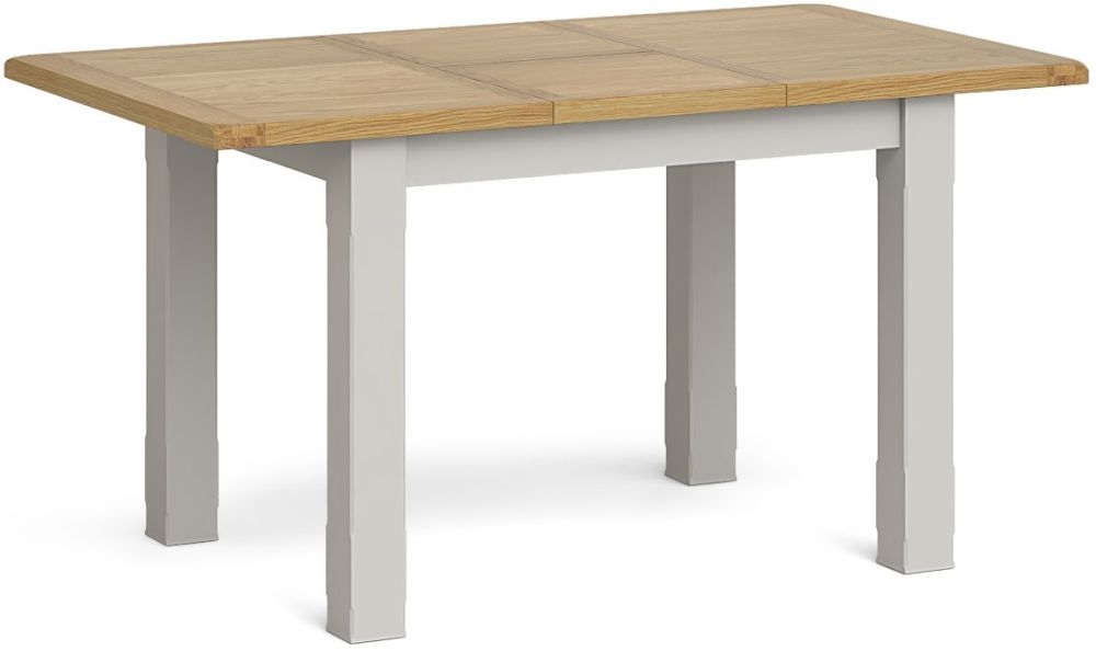 Product photograph of Guilford Country Grey And Oak Dining Table 110cm-150cm Seats 4 To 6 Diners Rectangular Extending Top from Choice Furniture Superstore.