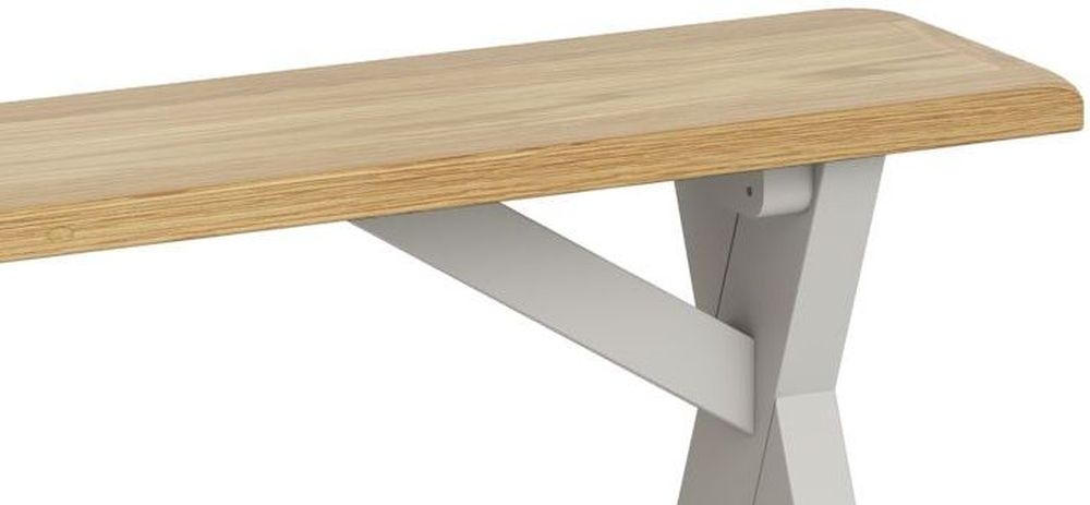 Product photograph of Cross Country Grey And Oak Cross Leg Bench from Choice Furniture Superstore.