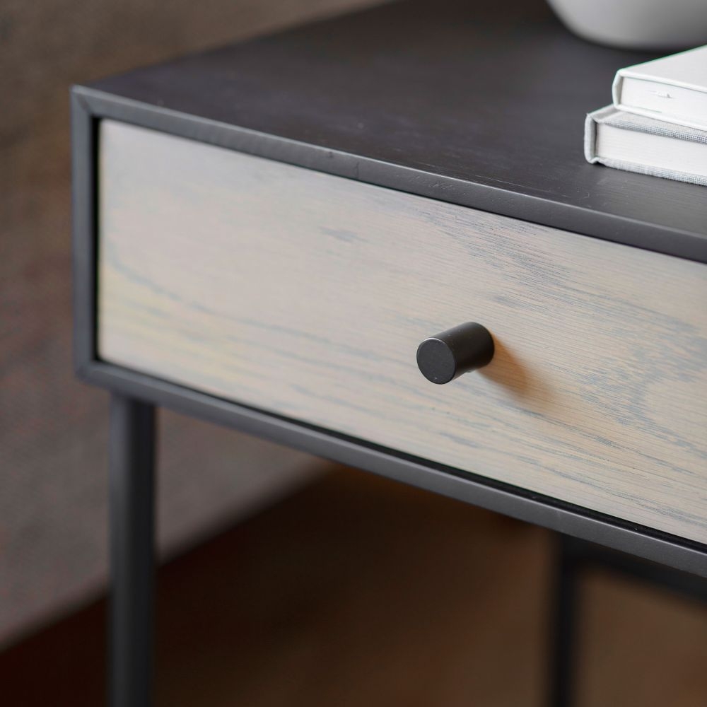 Product photograph of Carbury Industrial 1 Drawer Bedside Table from Choice Furniture Superstore.