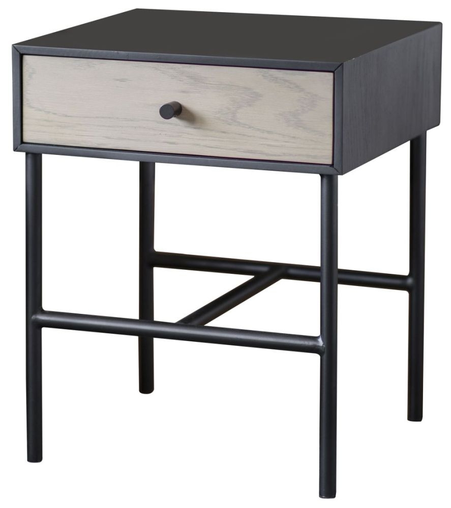 Product photograph of Carbury Industrial 1 Drawer Bedside Table from Choice Furniture Superstore.