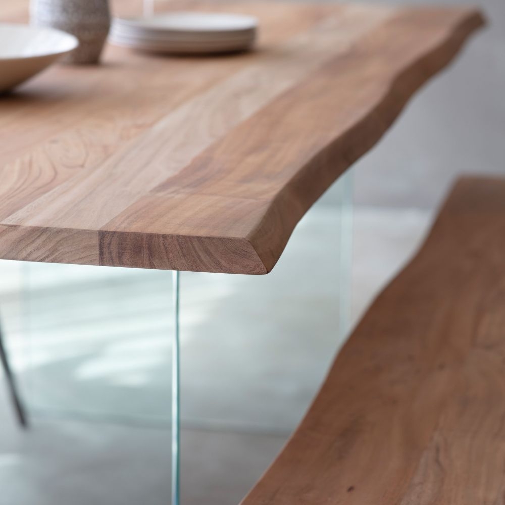 Product photograph of Albans Wood And Glass Dining Table - 8 Seater from Choice Furniture Superstore.