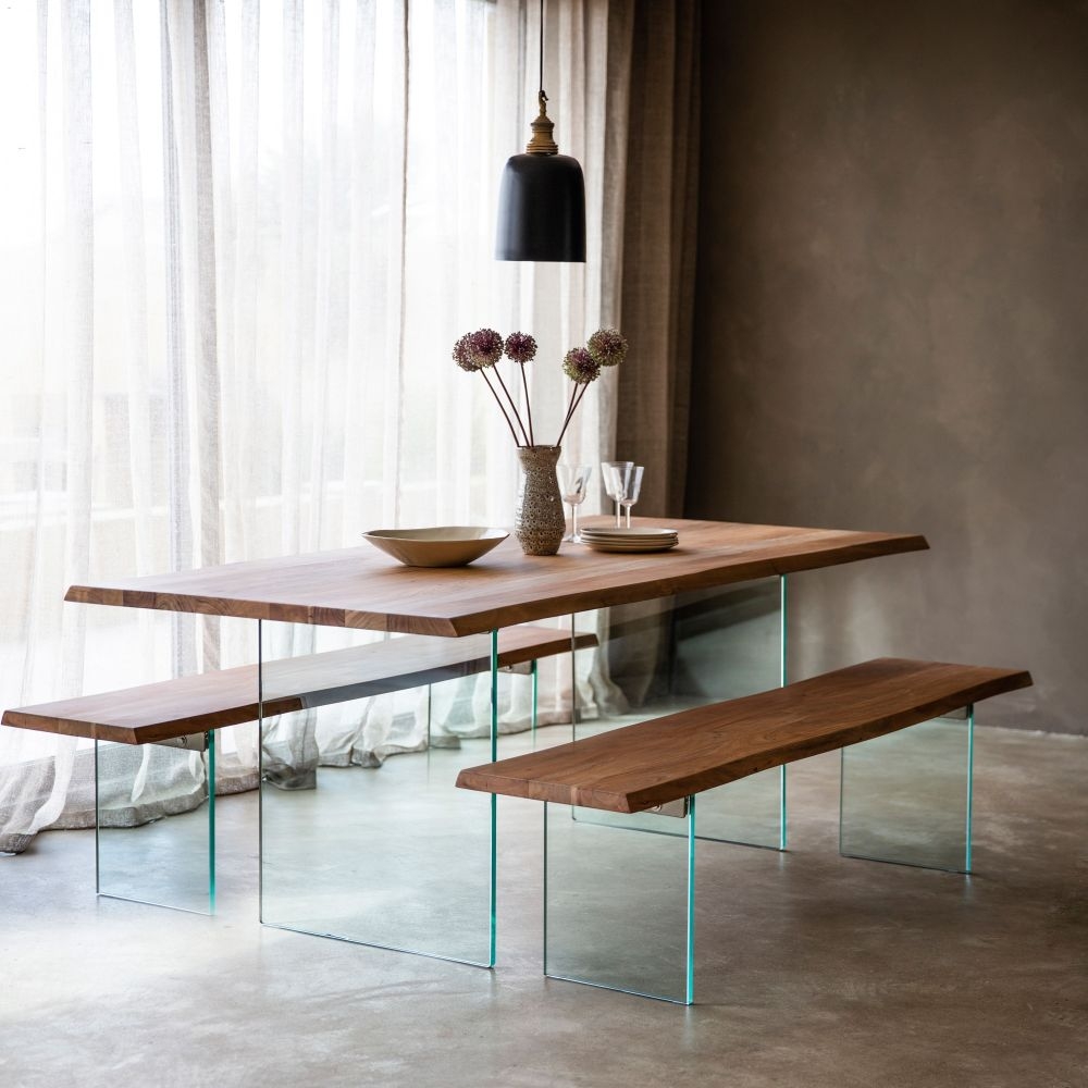 Product photograph of Ferndale Wood And Glass Dining Table - 10 Seater from Choice Furniture Superstore.