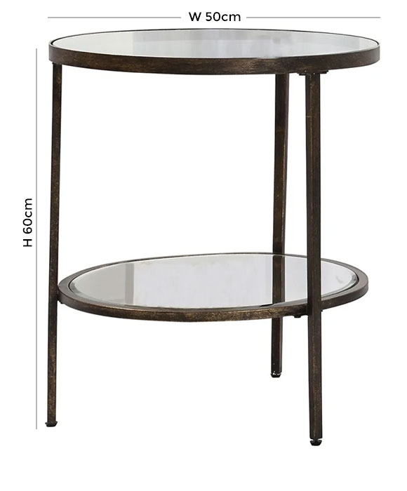 Product photograph of Carson Glass And Metal Side Table from Choice Furniture Superstore.