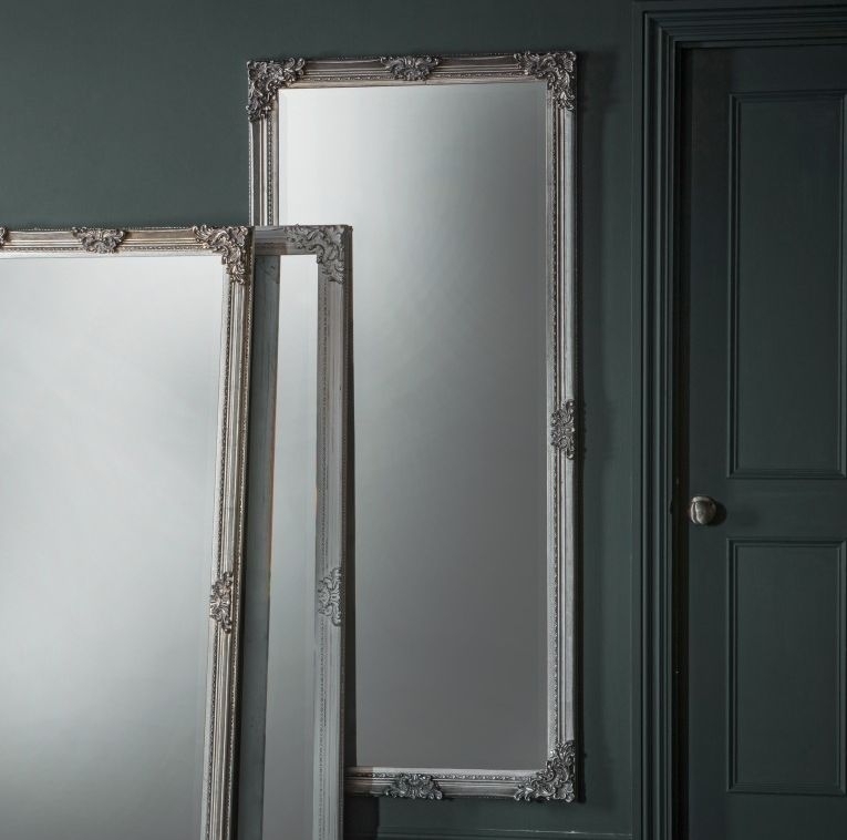 Product photograph of Fiennes Silver Rectangular Leaner Mirror - 70cm X 160cm from Choice Furniture Superstore.