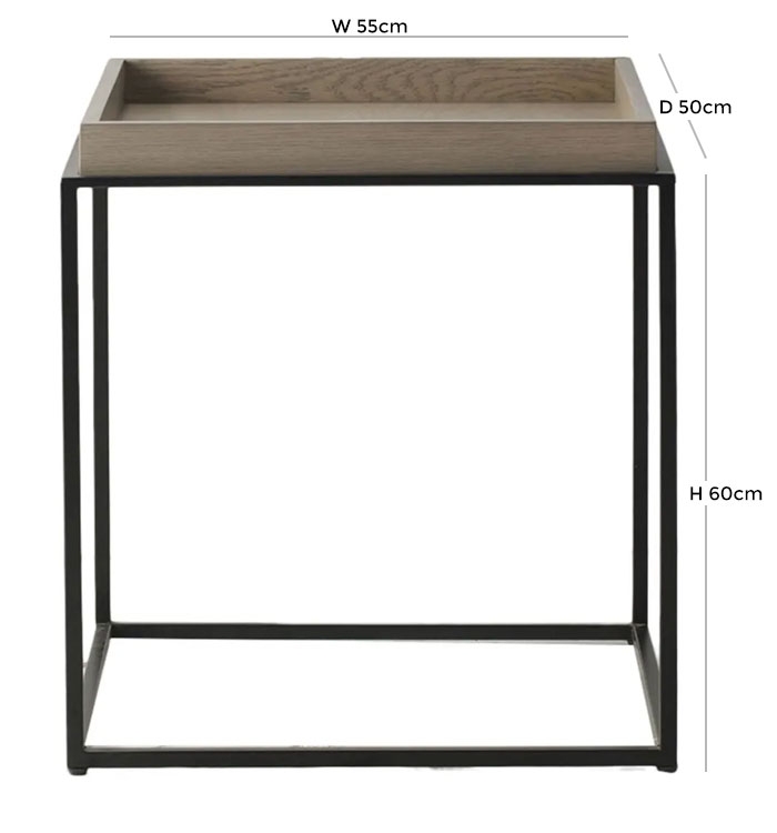 Product photograph of Trent Grey Oak Tray Side Table from Choice Furniture Superstore.