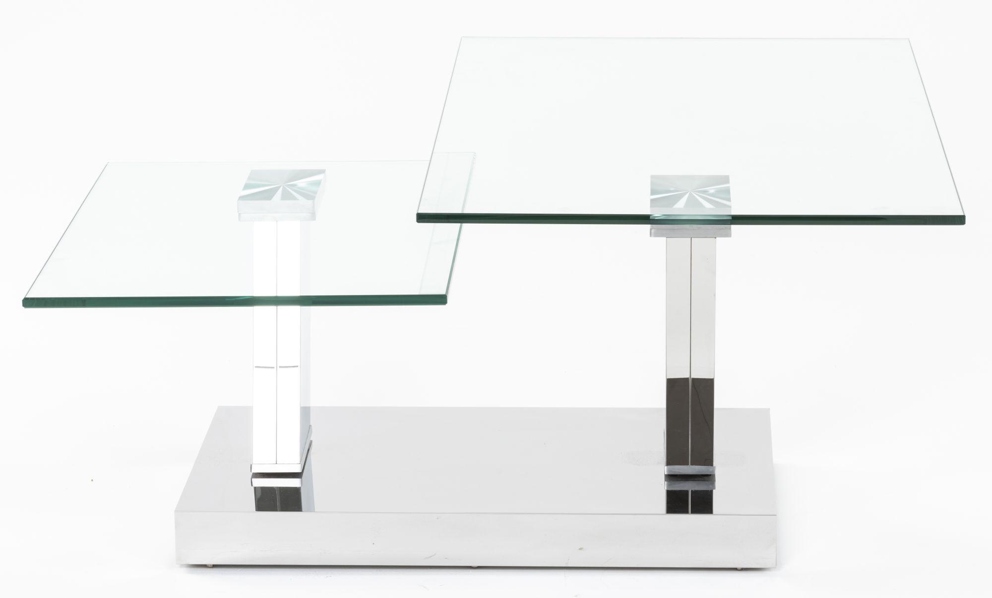 Product photograph of Fusion Swivel Glass Top Coffee Table from Choice Furniture Superstore.